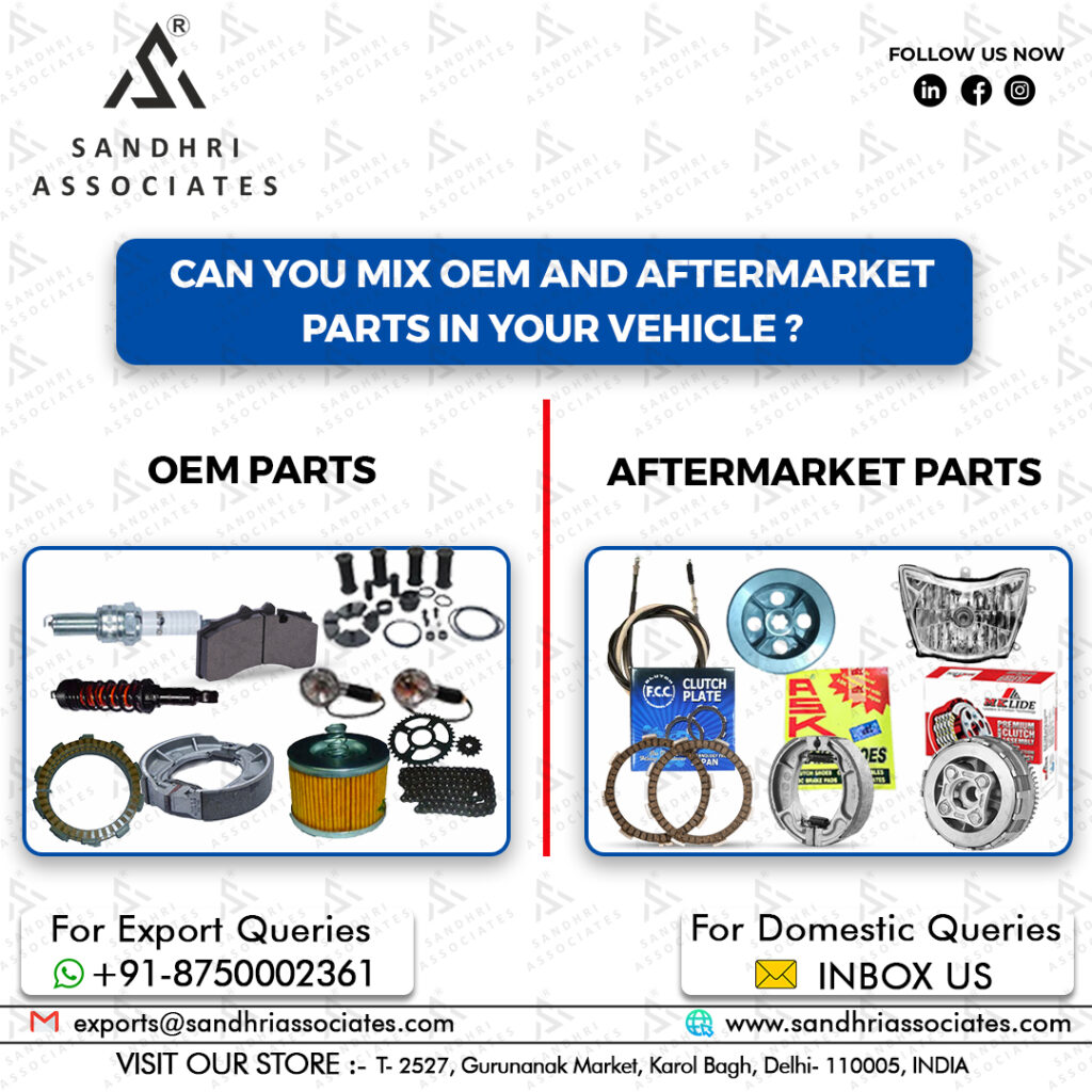 Mixing OEM and aftermarket parts can be beneficial for cost and performance. However, compatibility and safety are crucial. Always consult experts like Sandhri Associates for quality advice and service.