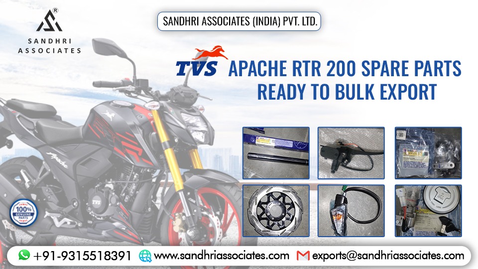TVS Apache RTR 200 Spare Parts Engine Components Brake Pads Clutch Plates Bulk Supplier India